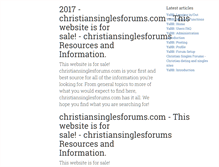 Tablet Screenshot of christiansinglesforums.com